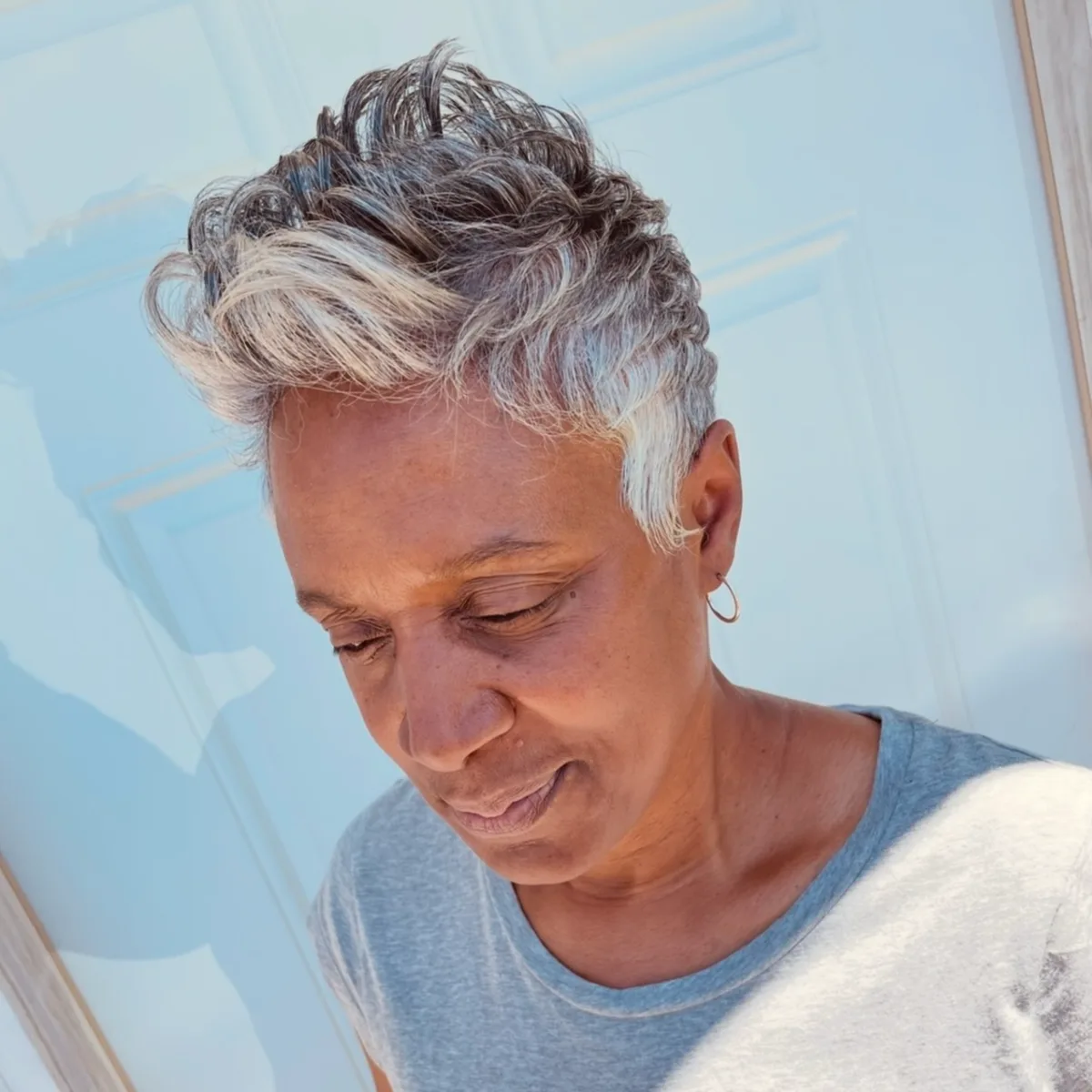 Classic pixie cut with textured finish