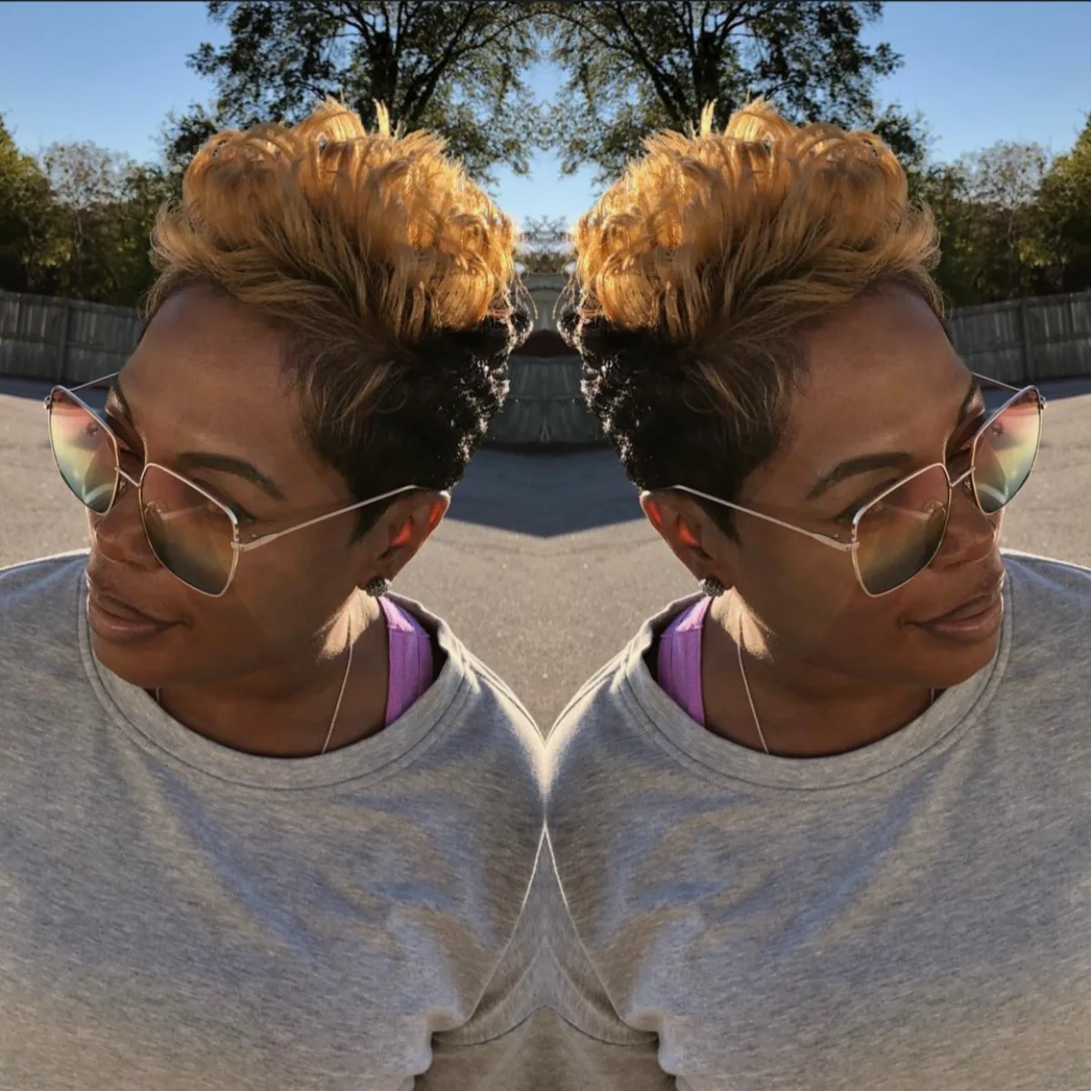 Edgy pixie cut with shaved sides