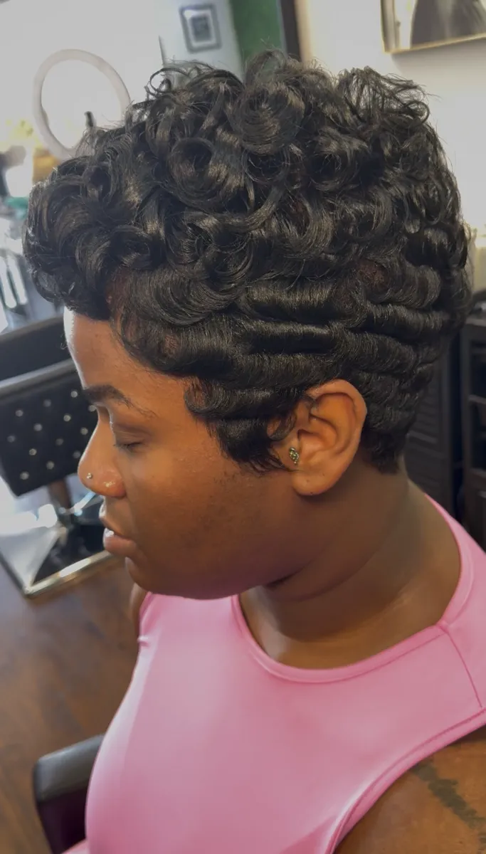Short hair styling at Lavish Me Studios in Marietta GA