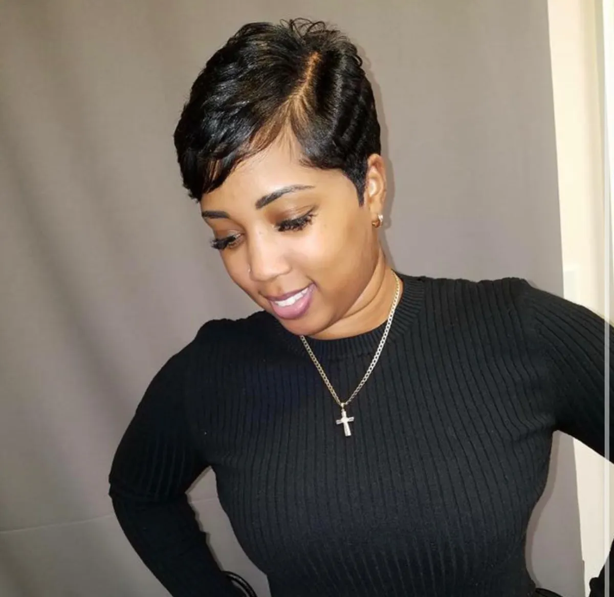 Precision pixie haircut by Atlanta area stylist